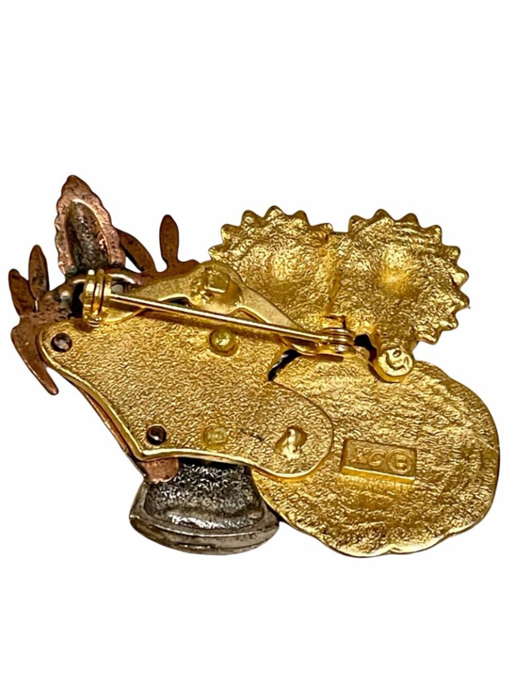 Vintage Thanksgiving Brooch Pin KENNETH COLE Harvest Angel Bronze Copper Pewter - Picture 7 of 8